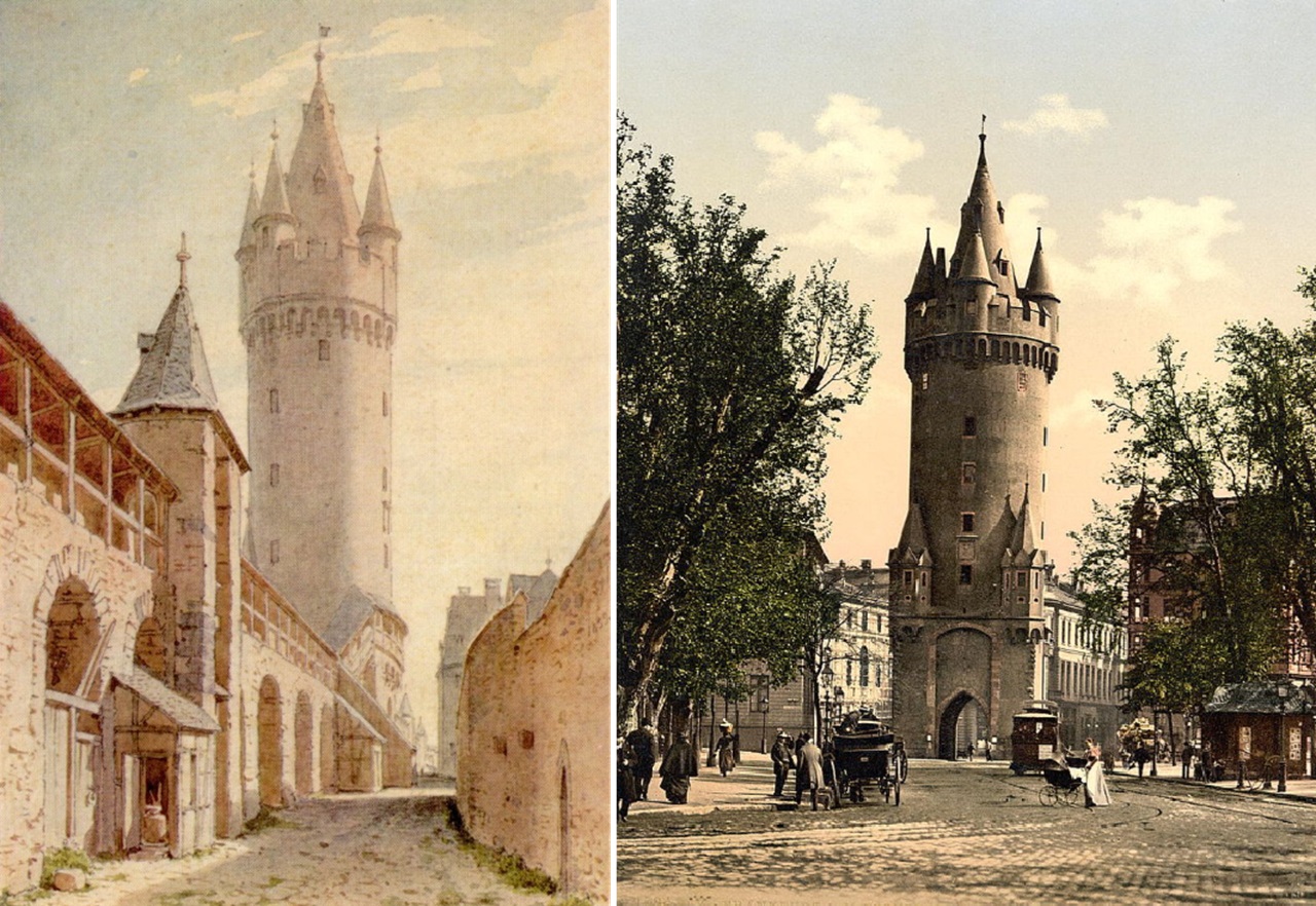 Eschenheimer Turm rappresentazioni del XIX secolo