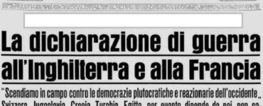 prima pagina La Stampa del 10 giugno 1940