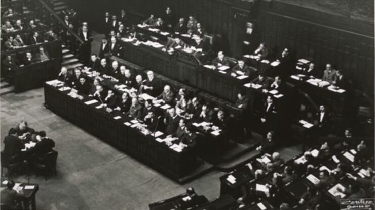 IV Governo Fanfani foto presentazione alla Camera