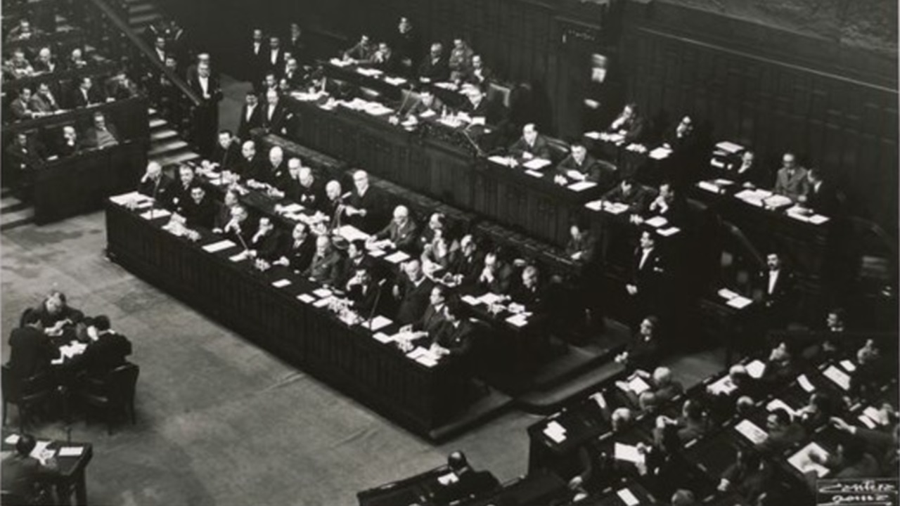 IV Governo Fanfani foto presentazione alla Camera