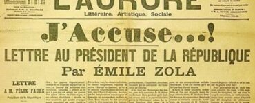 Prima pagine dell'articolo di Zola del 13 gennaio 1898