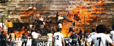 Stadio Ballarin foto curva in fiamme