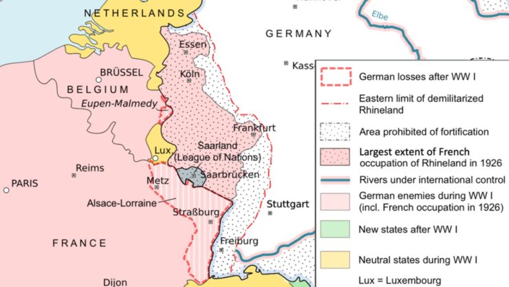 Mappa rimilitarizzazione Renania del 7 marzo 1936