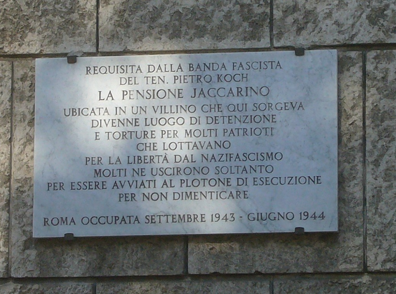 5 giugno targa commemorativa crimini banda Koch