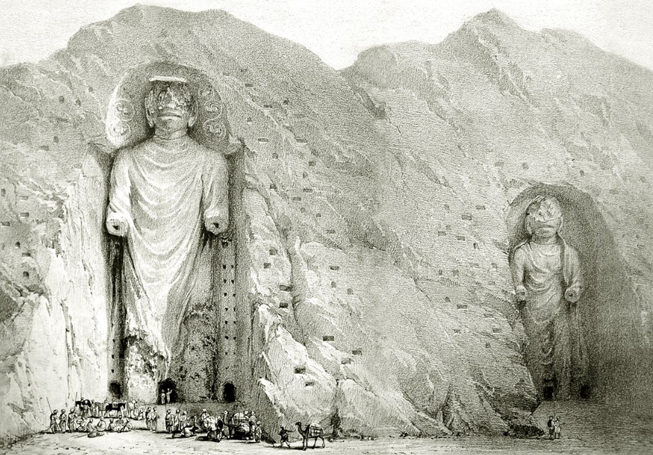 Buddha di Bamiyan illustrazione del XIX secolo