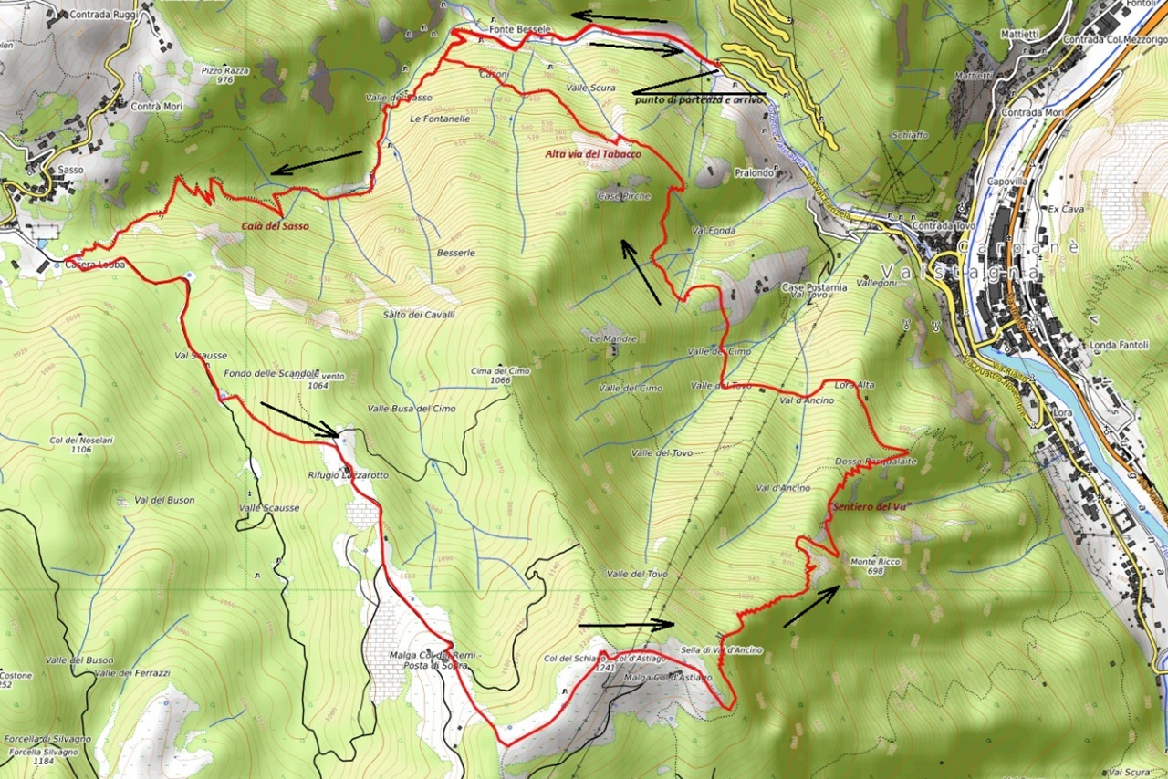 Calà del Sasso percorso