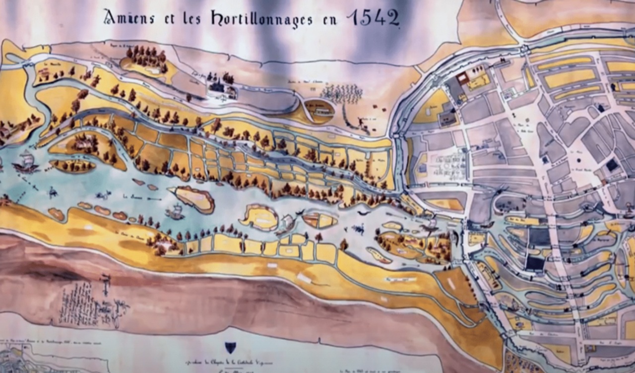 Hortillonnages di Amiens mappa del XVI secolo