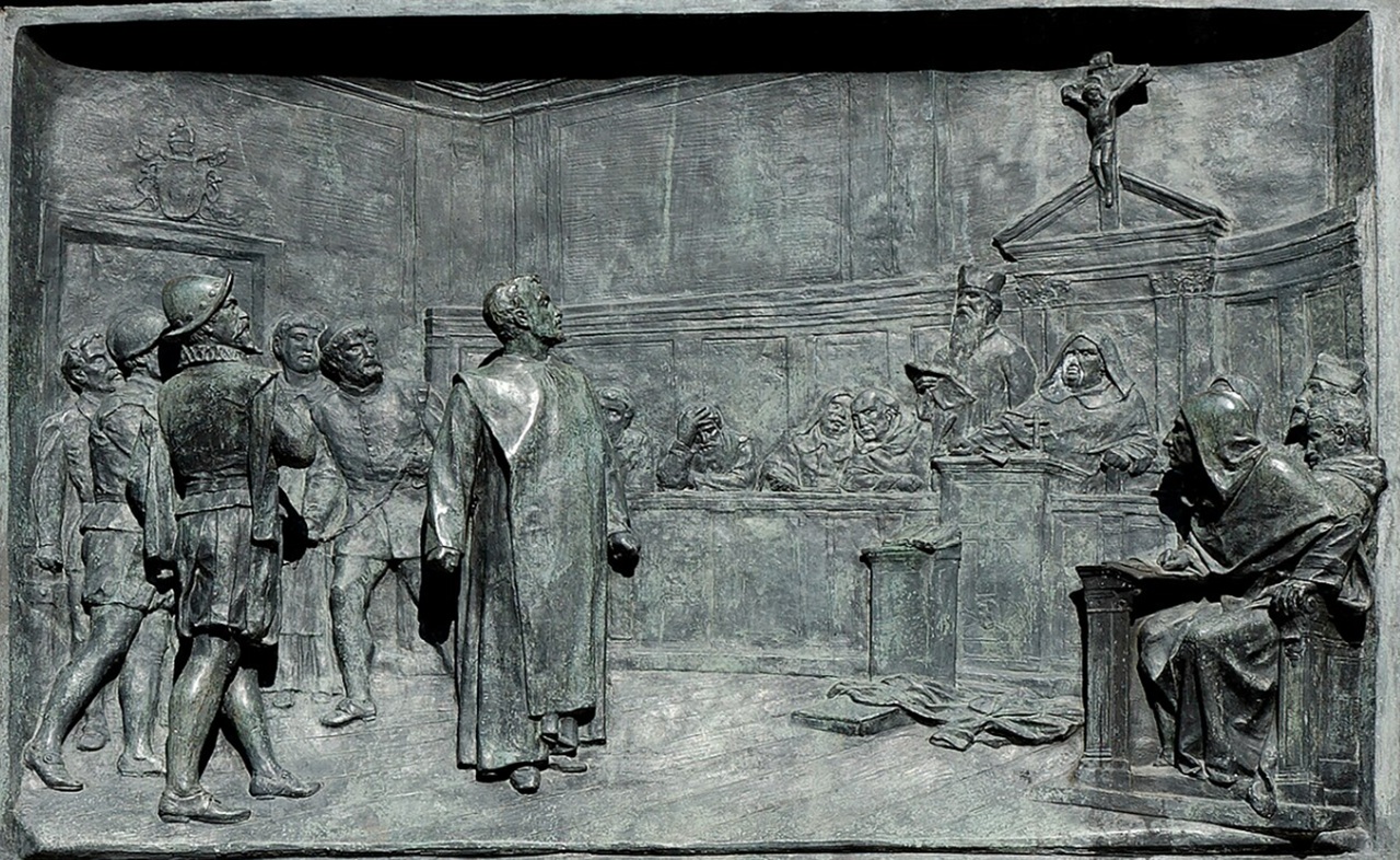statua di Giordano Bruno bassorilievo monumento