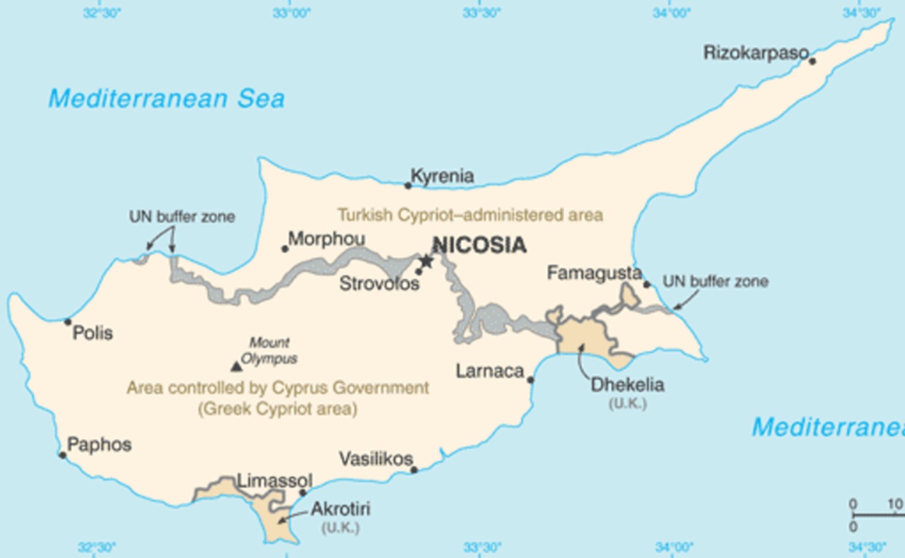 15 luglio mappa isola di Cipro