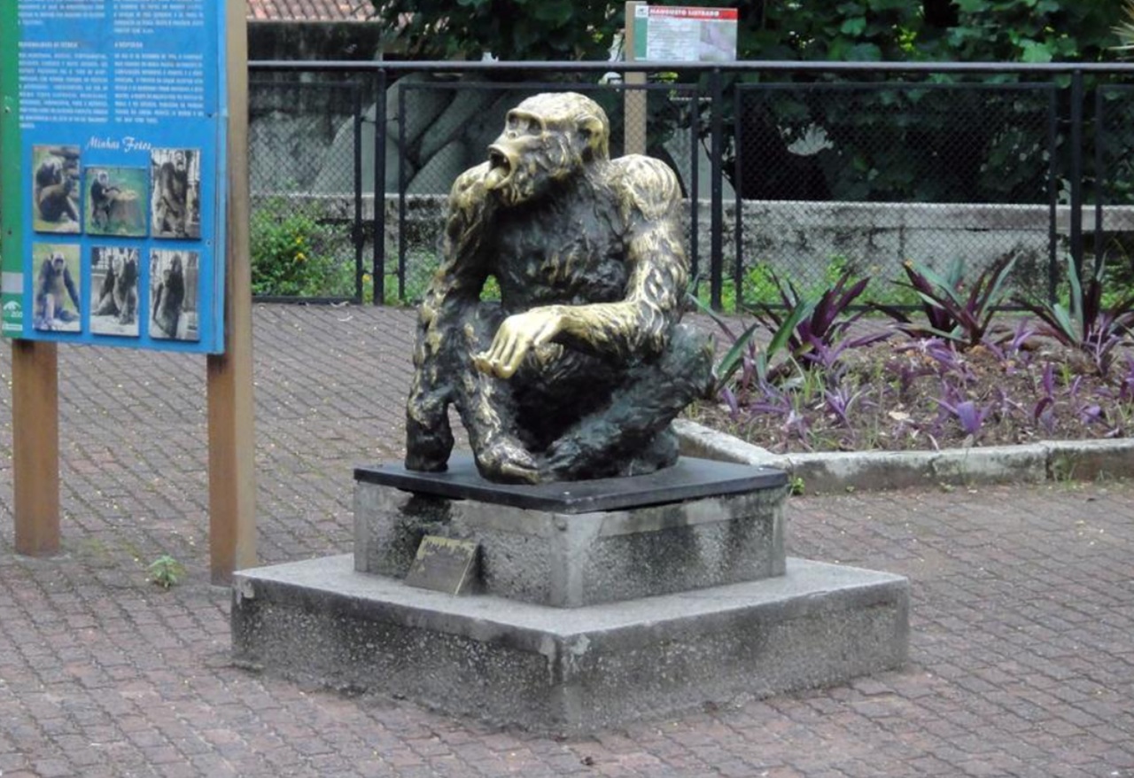 scimpanzé statua memoria di Macaco Tião
