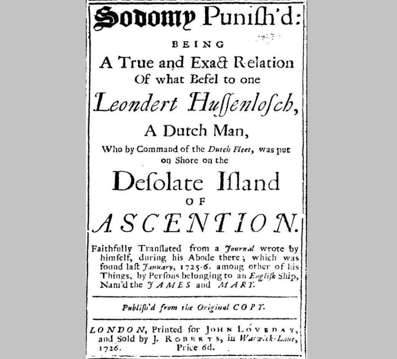 Leendert Hasenbosch sodomia punita 1726