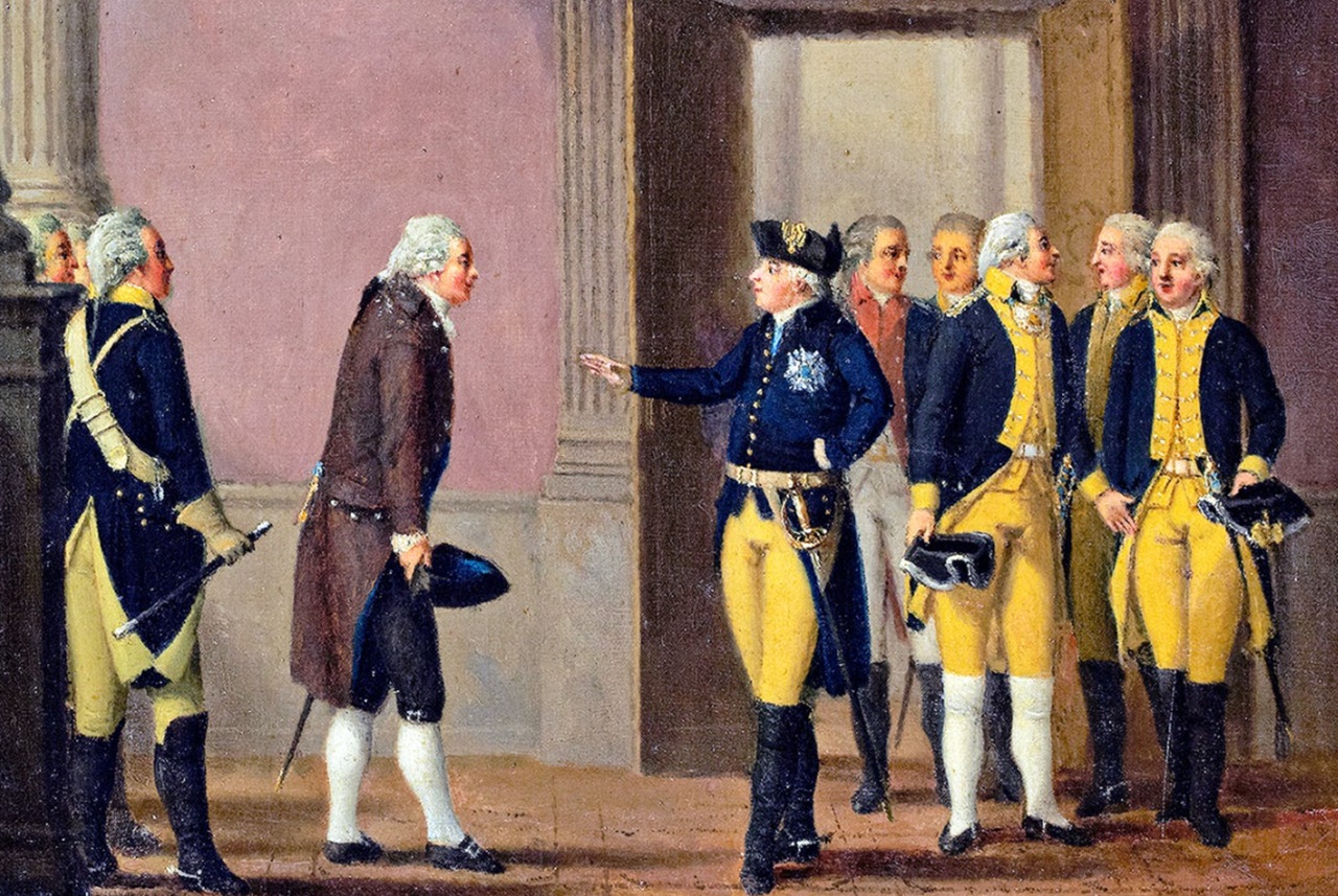 21 agosto 1772 re Gustavo parla agli ufficiali svedesi
