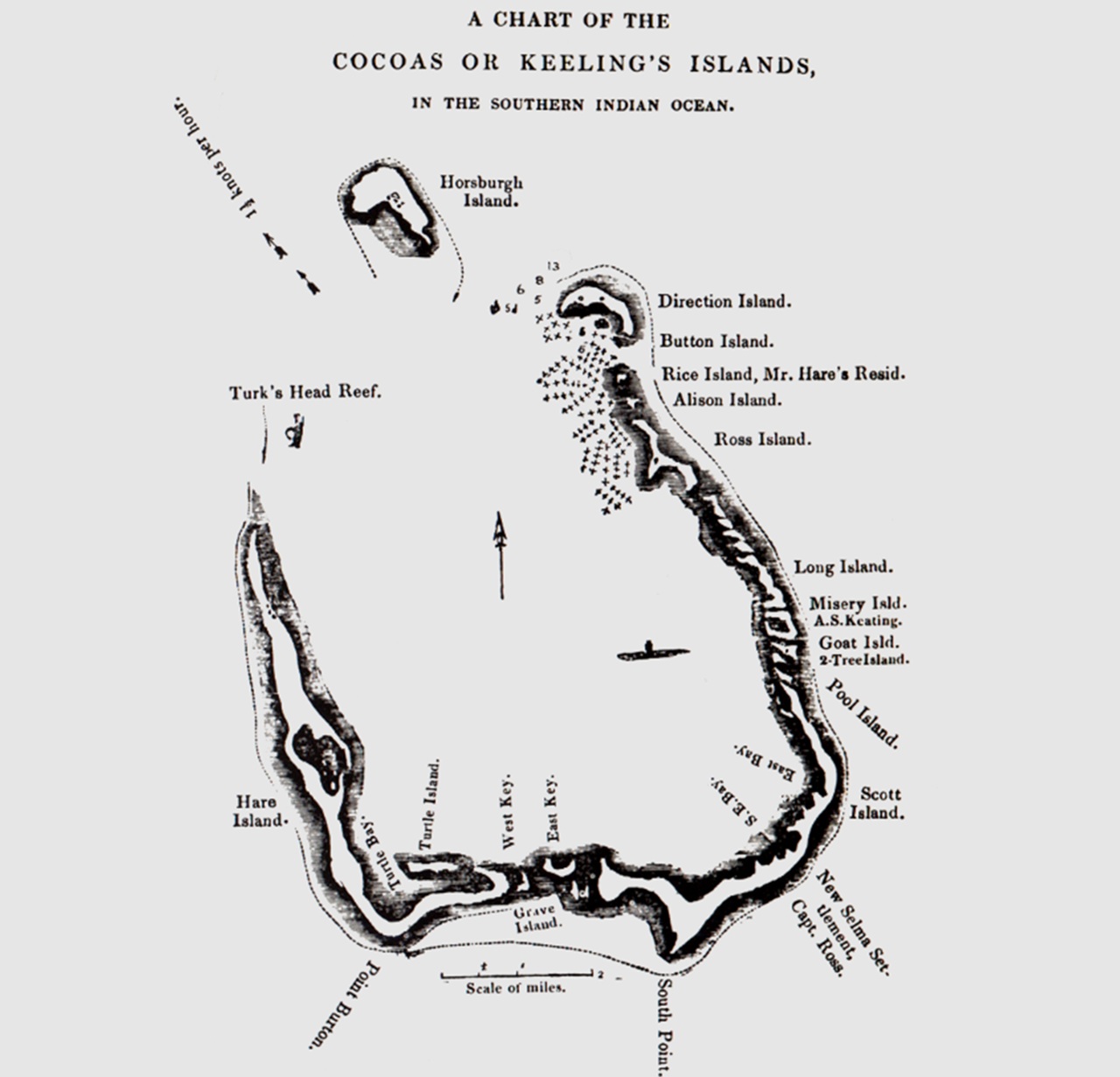 Clunies-Ross isole Cocos carta geografica