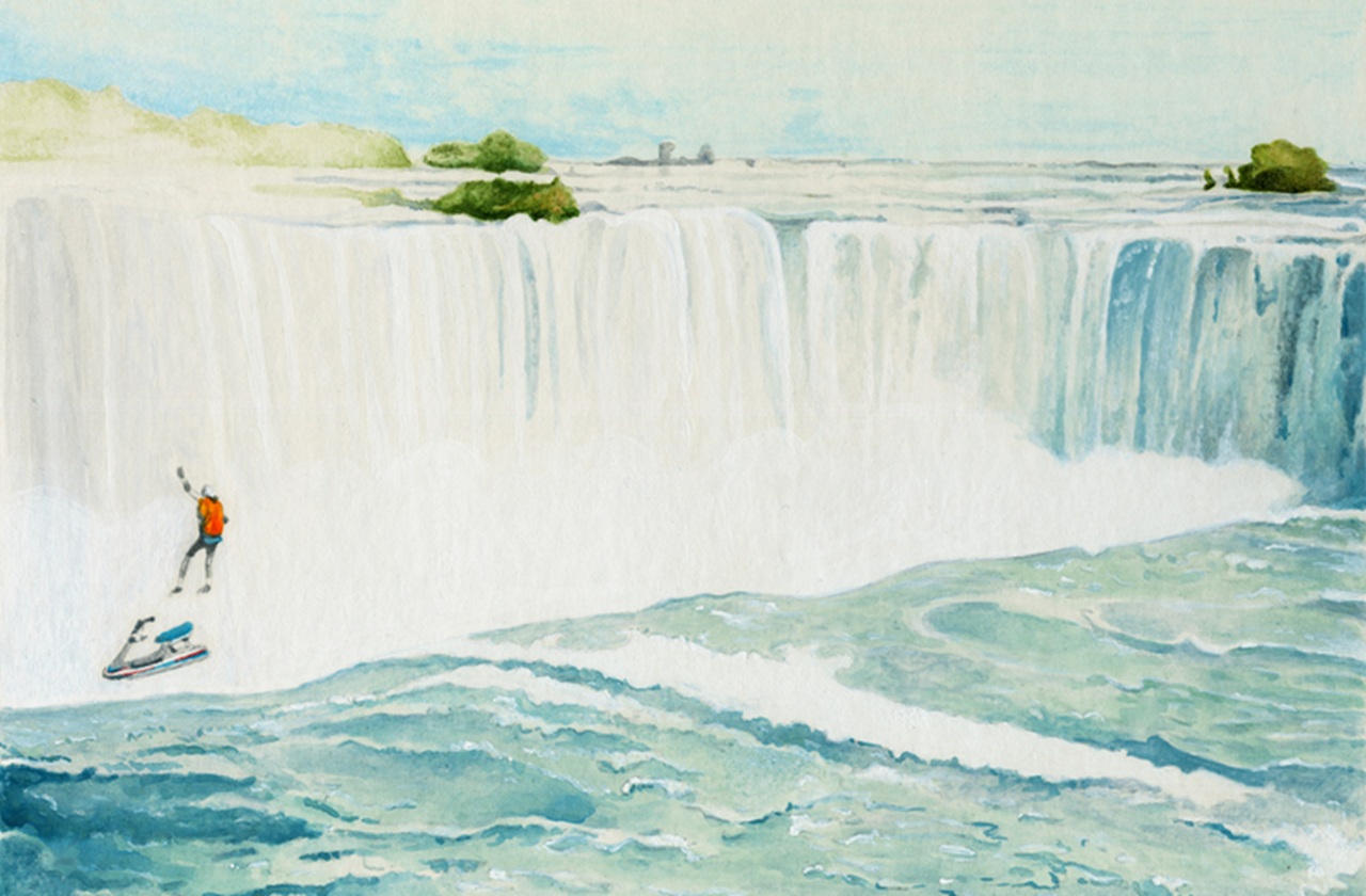 cascate del Niagara dipinto salto di Overacker 1995