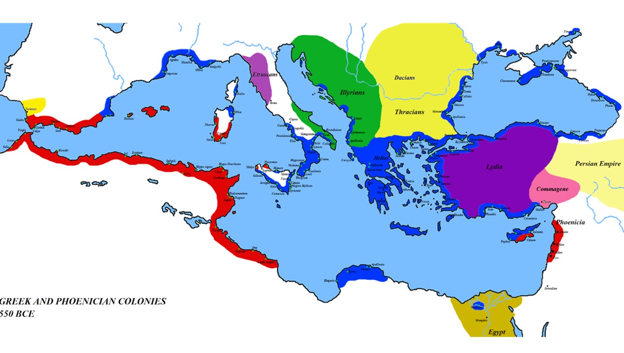 colonia Mediterraneo intorno al VI secolo a.C.