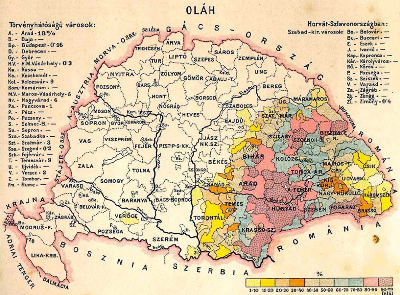 Transilvania all'interno del Regno d'Ungheria censimento 1890