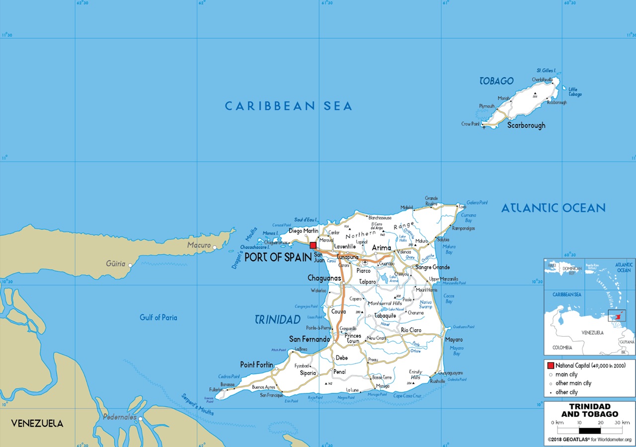 Trinidad e Tobago foto mappa forma isole