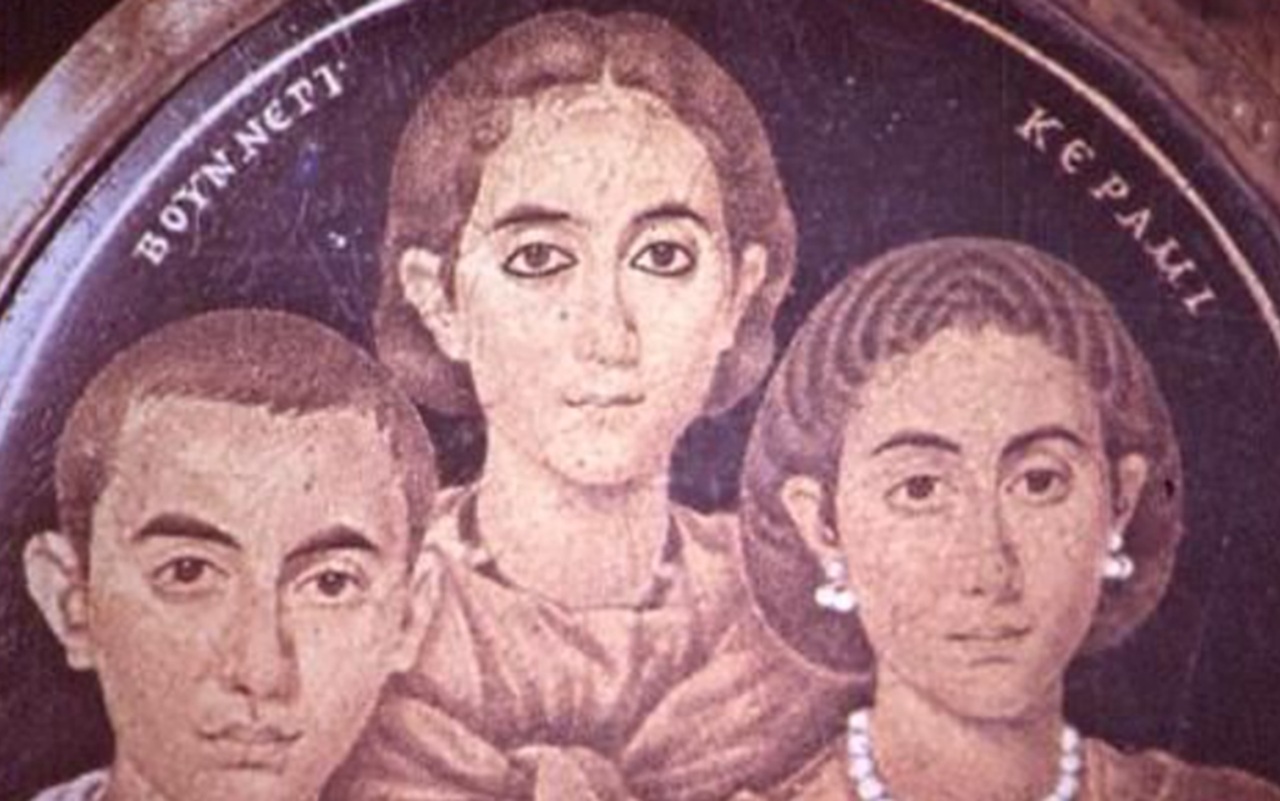Galla Placidia con la figlia Onora e il figlio Valentiniano, proclamato cesare d'Occidente il 23 ottobre 424
