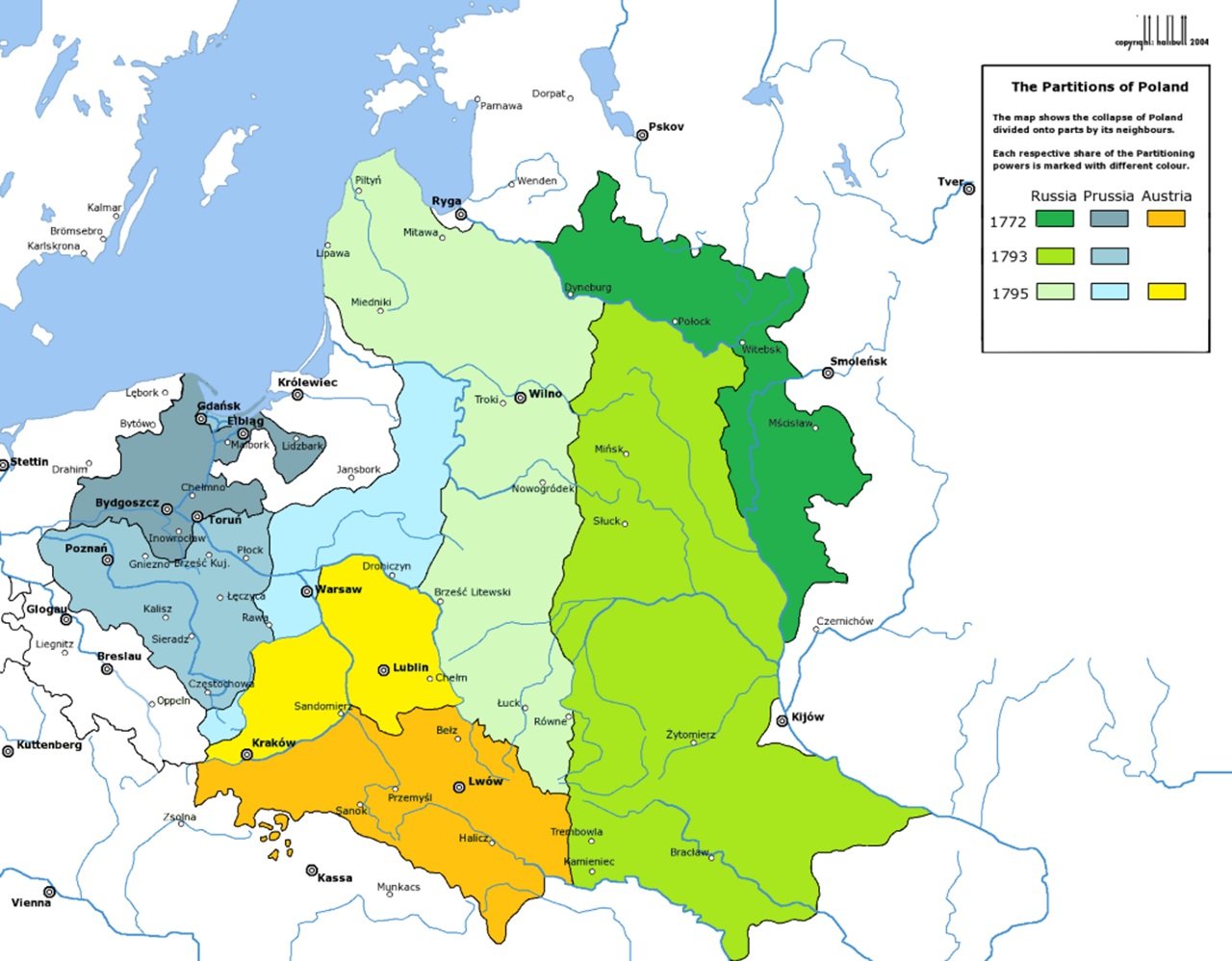 24 ottobre le tre spartizioni della Polonia