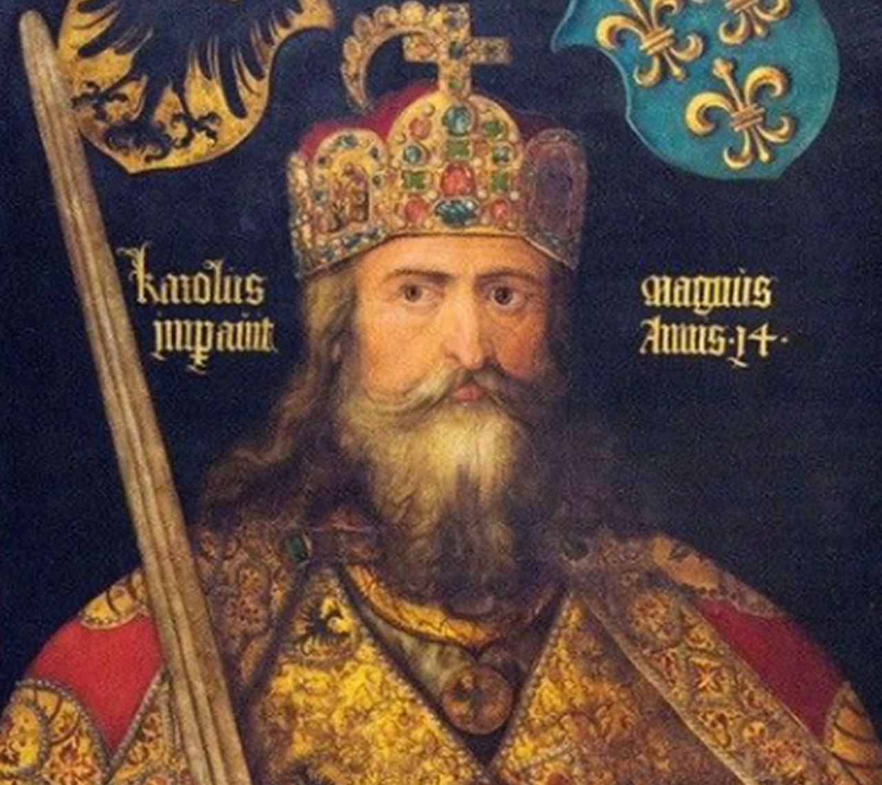 Carlo Magno, la cui proposta di matrimonio accettata da Irene fu una delle motivazioni che spinsero parte dei cortigiani a sostenerne la deposizione il 31 ottobre 802