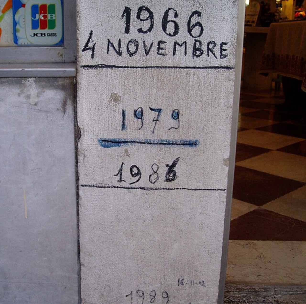 4 novembre livello acqua granda Venezia 1966