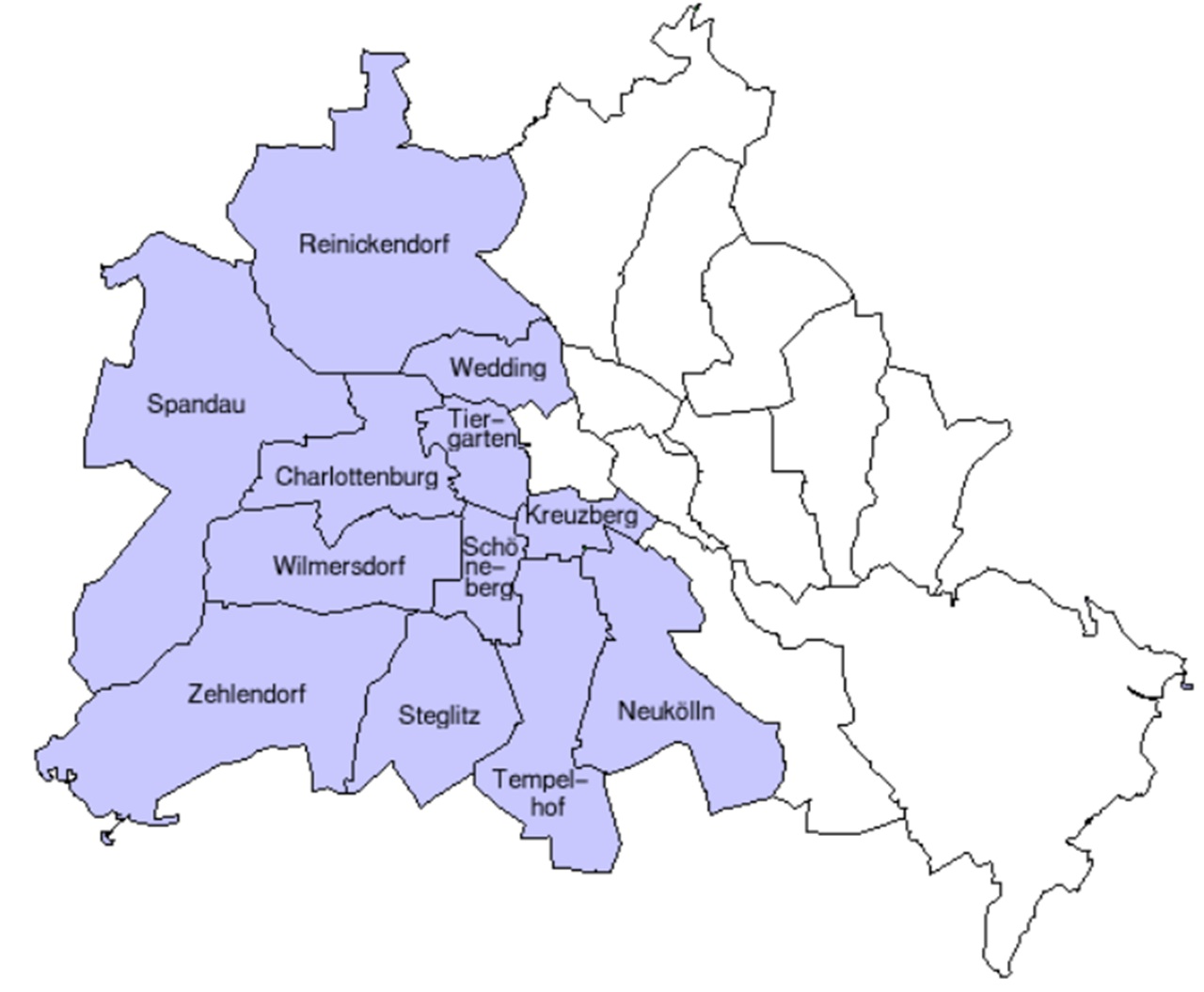 muro settori Berlino Ovest