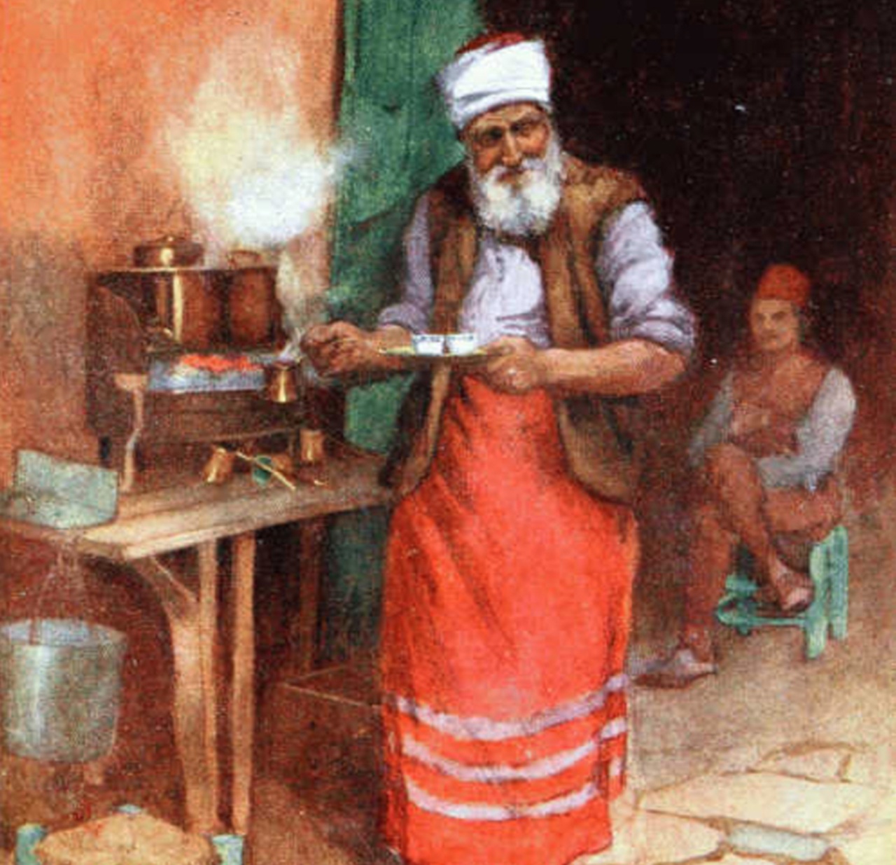 caffè, musulmano fa il caffè