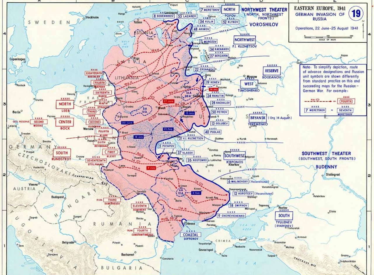campagna italiana di Russia mappa Operazione Barbarossa
