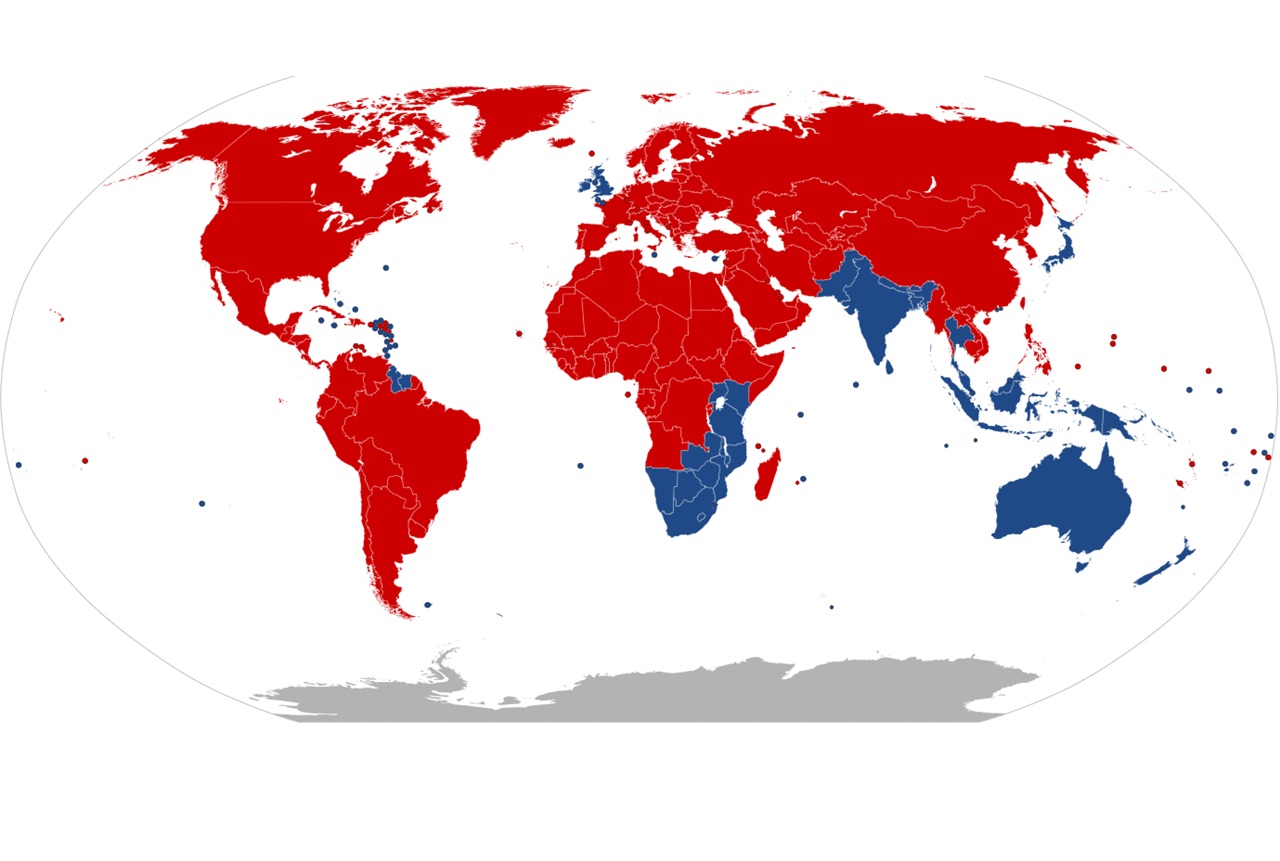 guida a sinistra mappa