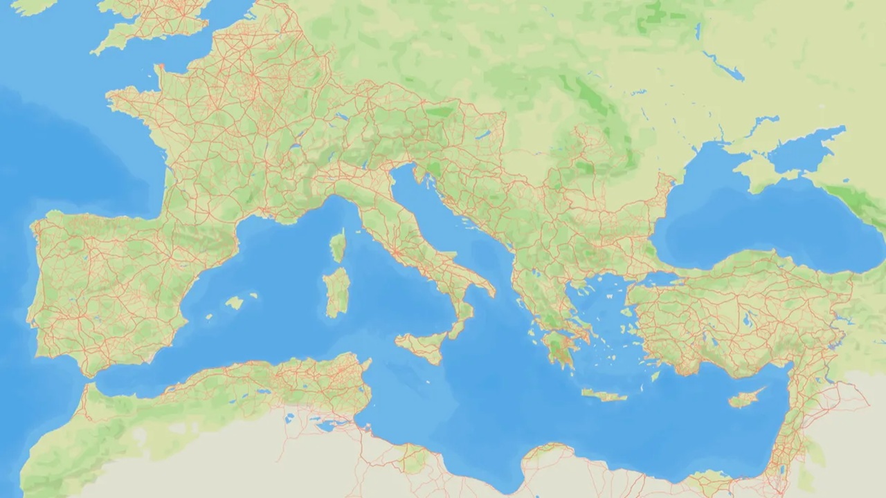 rete stradale mappa