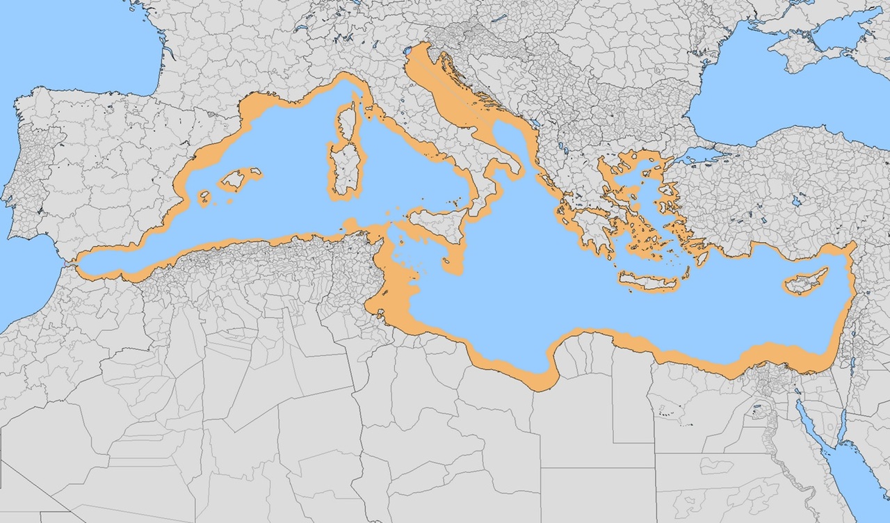 Atlantropa mappa ipotetica Mediterraneo