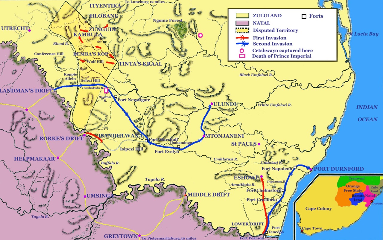 11 gennaio mappa operazione guerra anglo-zulu