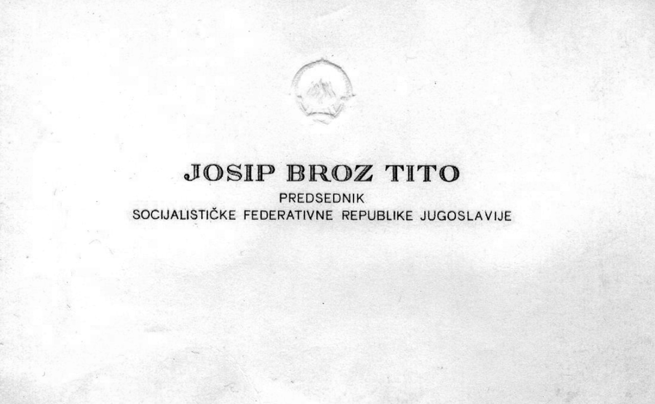 14 gennaio biglietto da visita Tito