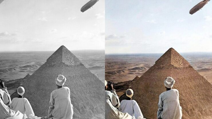 Foto del giorno: il Graf Zeppelin sorvola le Piramidi di Giza
