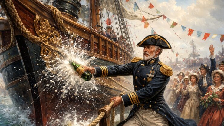 Rompere una bottiglia di champagne per il varo di una nave: perché lo facciamo?