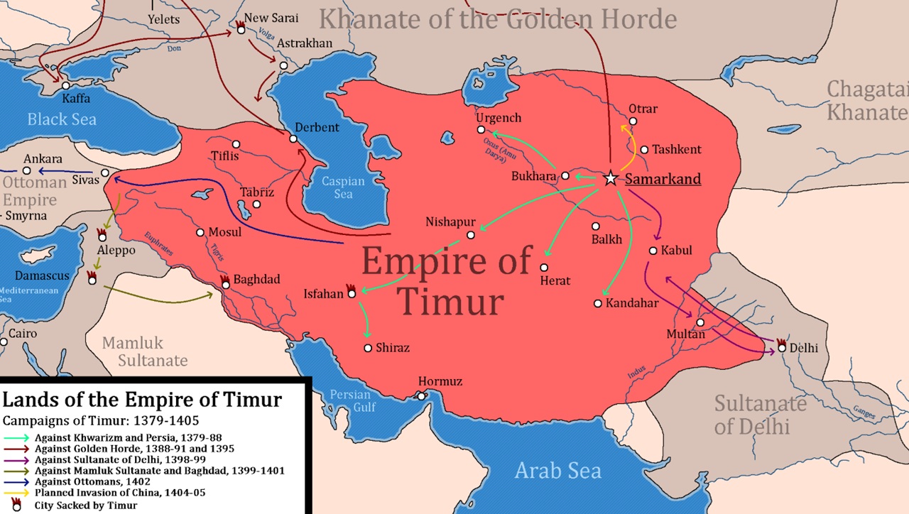 Tamerlano estensione Impero timuride