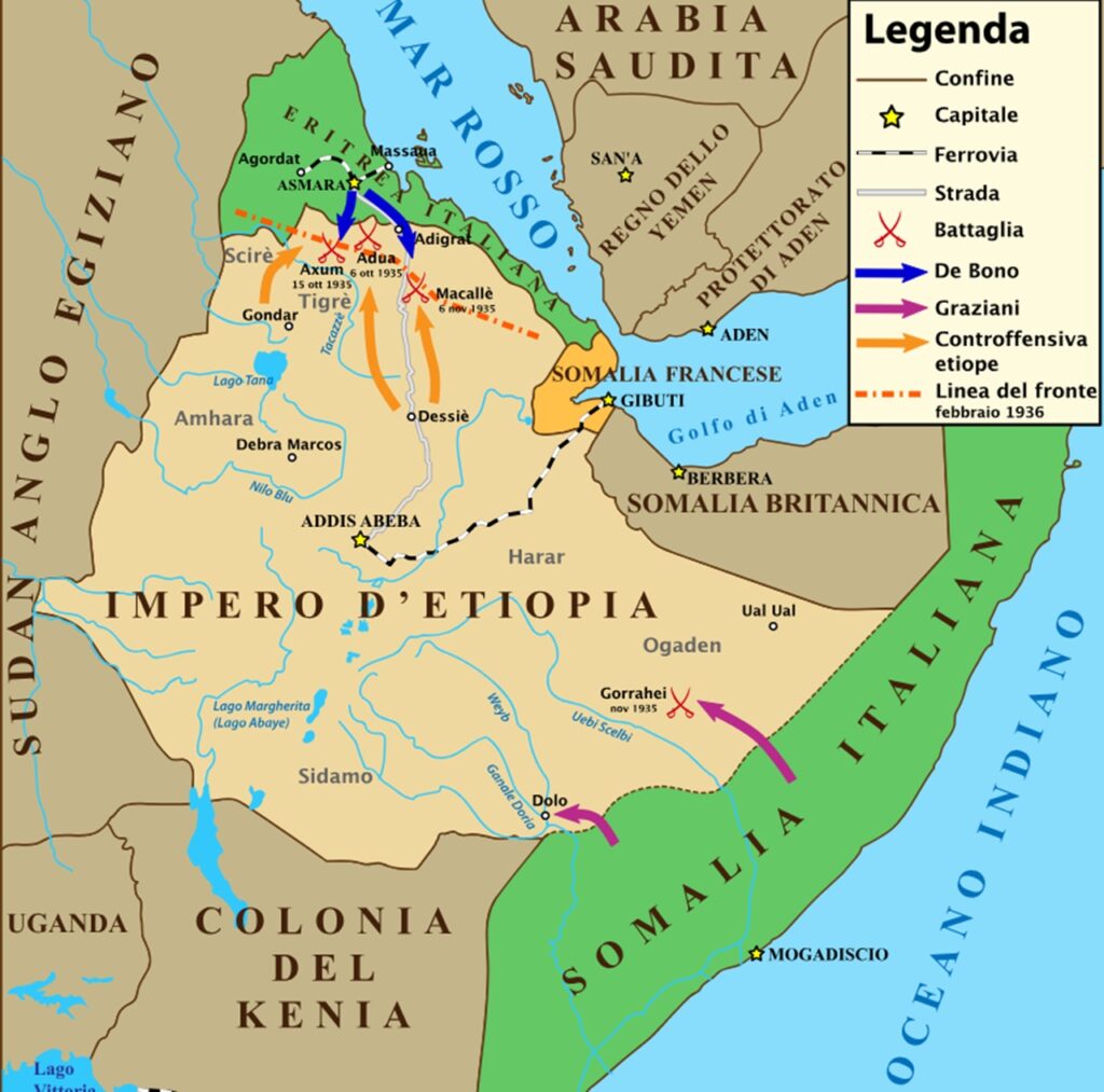 10 febbraio mappa guerra d'Etiopia