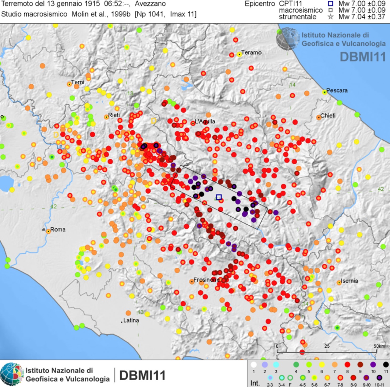 13 gennaio mappa terremoto 1915