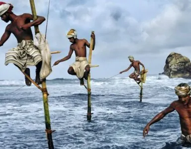 Foto del giorno: i funambolici pescatori di Weligama