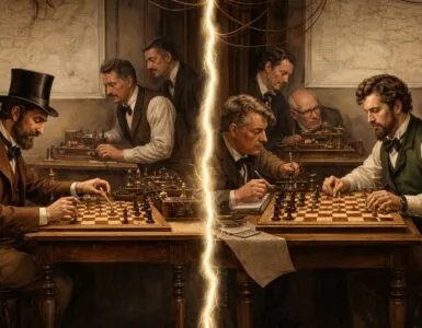 Scacchi online? La prima partita si giocò nel lontano 1844