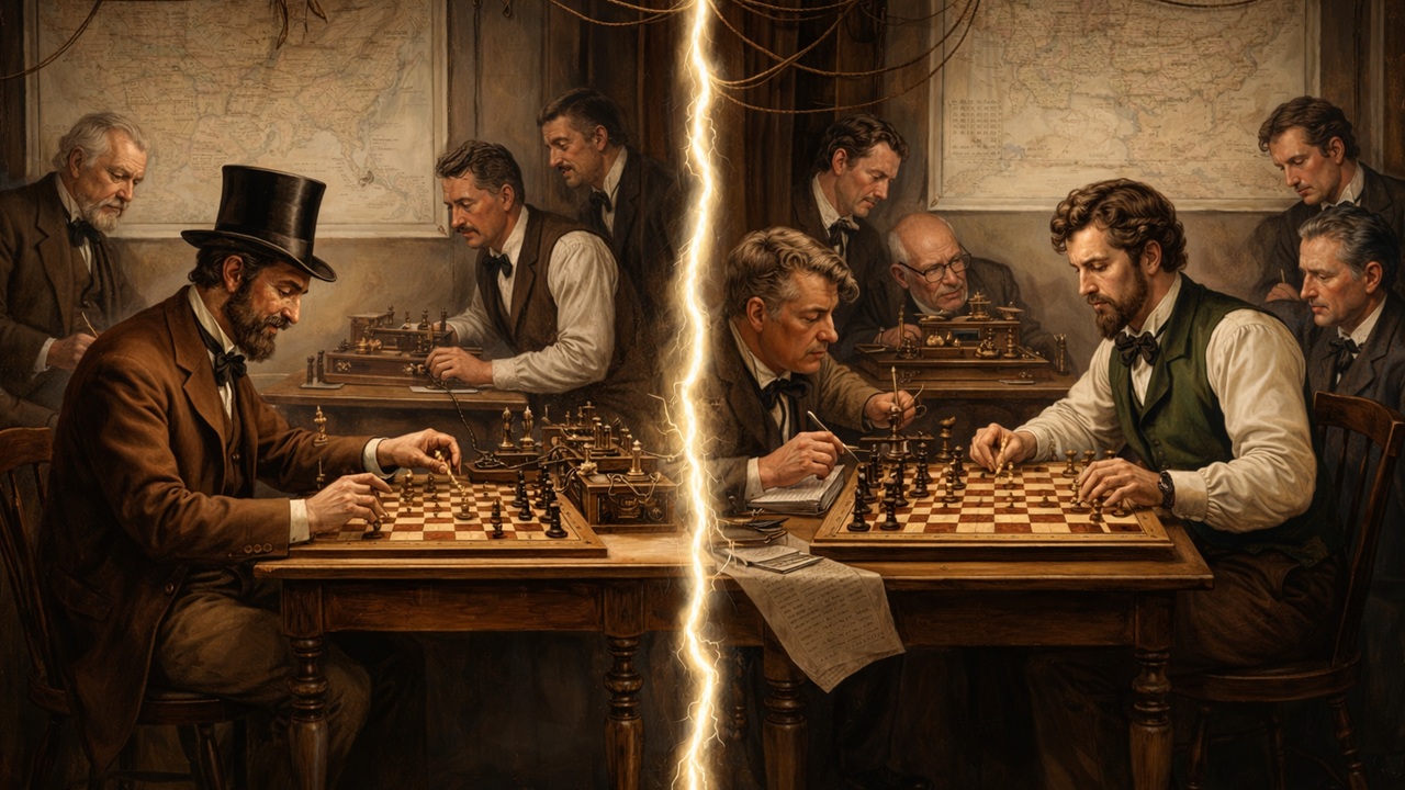 Scacchi online? La prima partita si giocò nel lontano 1844