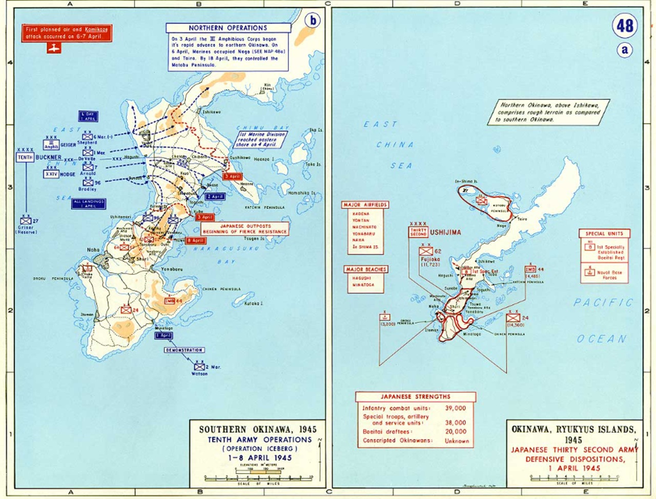 1° aprile strategia di attacco e di difesa Okinawa