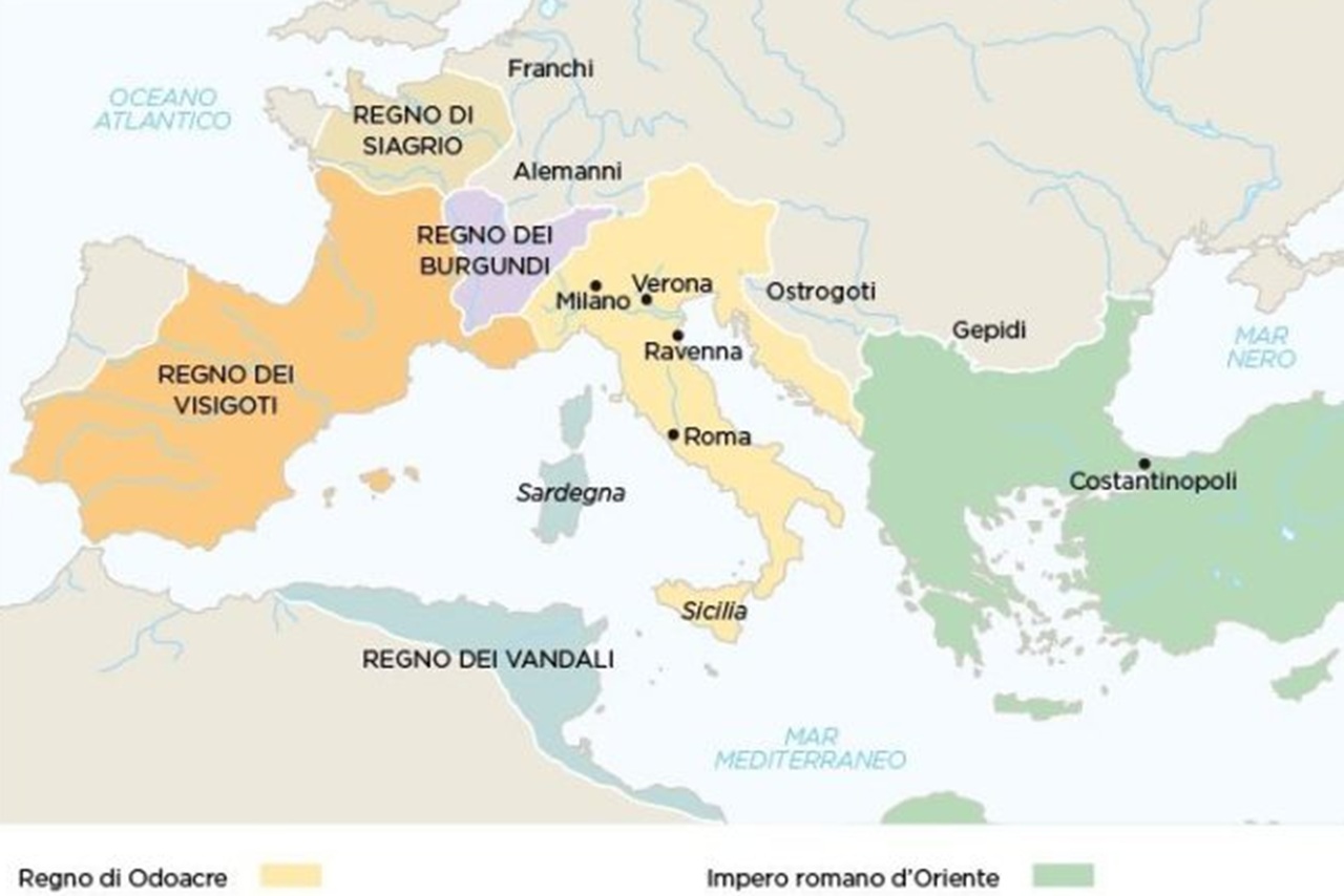 15 marzo mappa regno di Odoacre