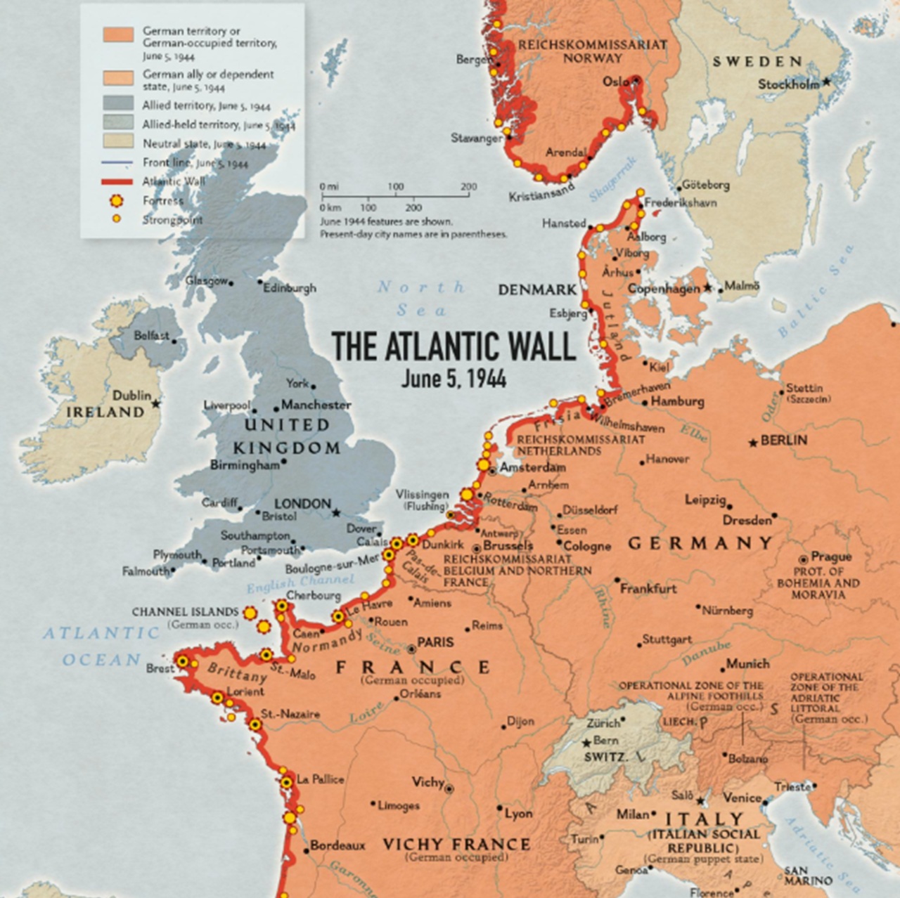 Vallo Atlantico mappa 1944