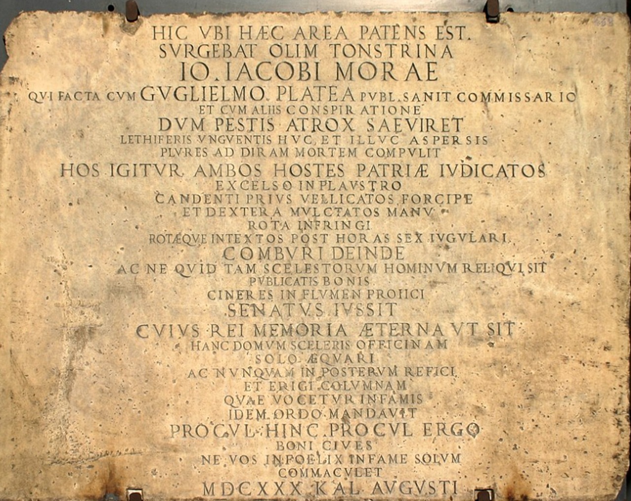 Gian Giacomo Mora targa