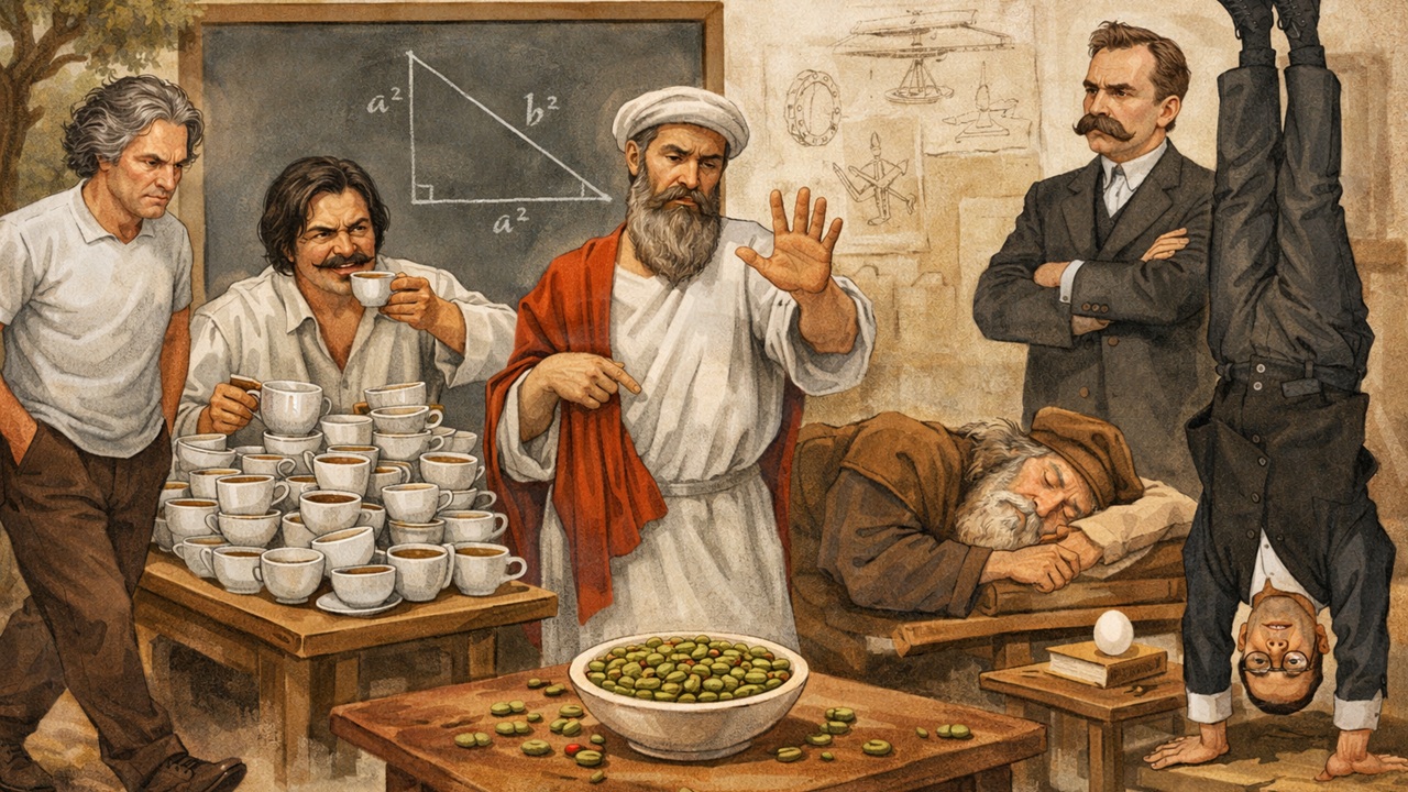 I geni del passato e le loro ossessioni: dai legumi di Pitagora alle posture di Nietzsche